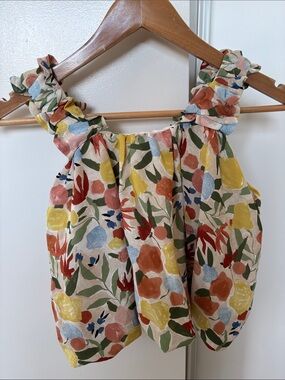 Beautiful Floral Ruffle Strap Top